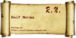Reif Norma névjegykártya